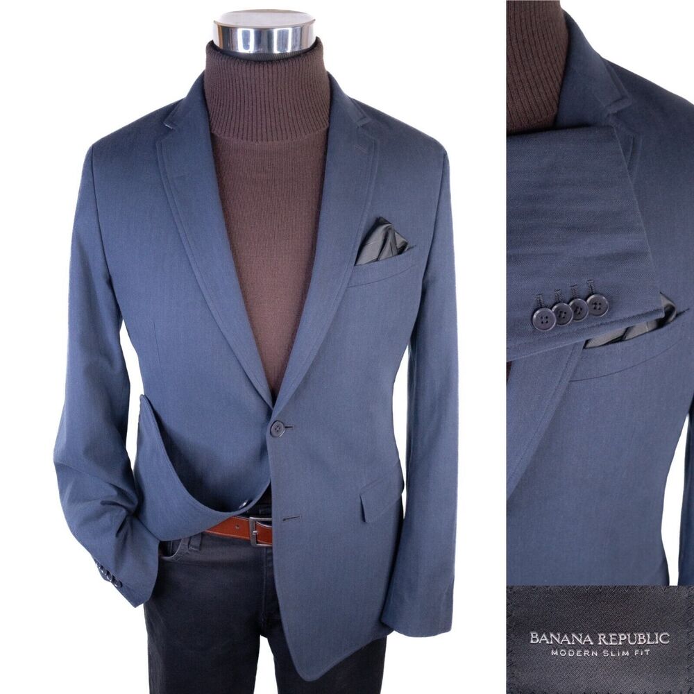 Banana Republic Blazer Sport Coat 2 Button Casual Jacket Size 40R Cotton EUC